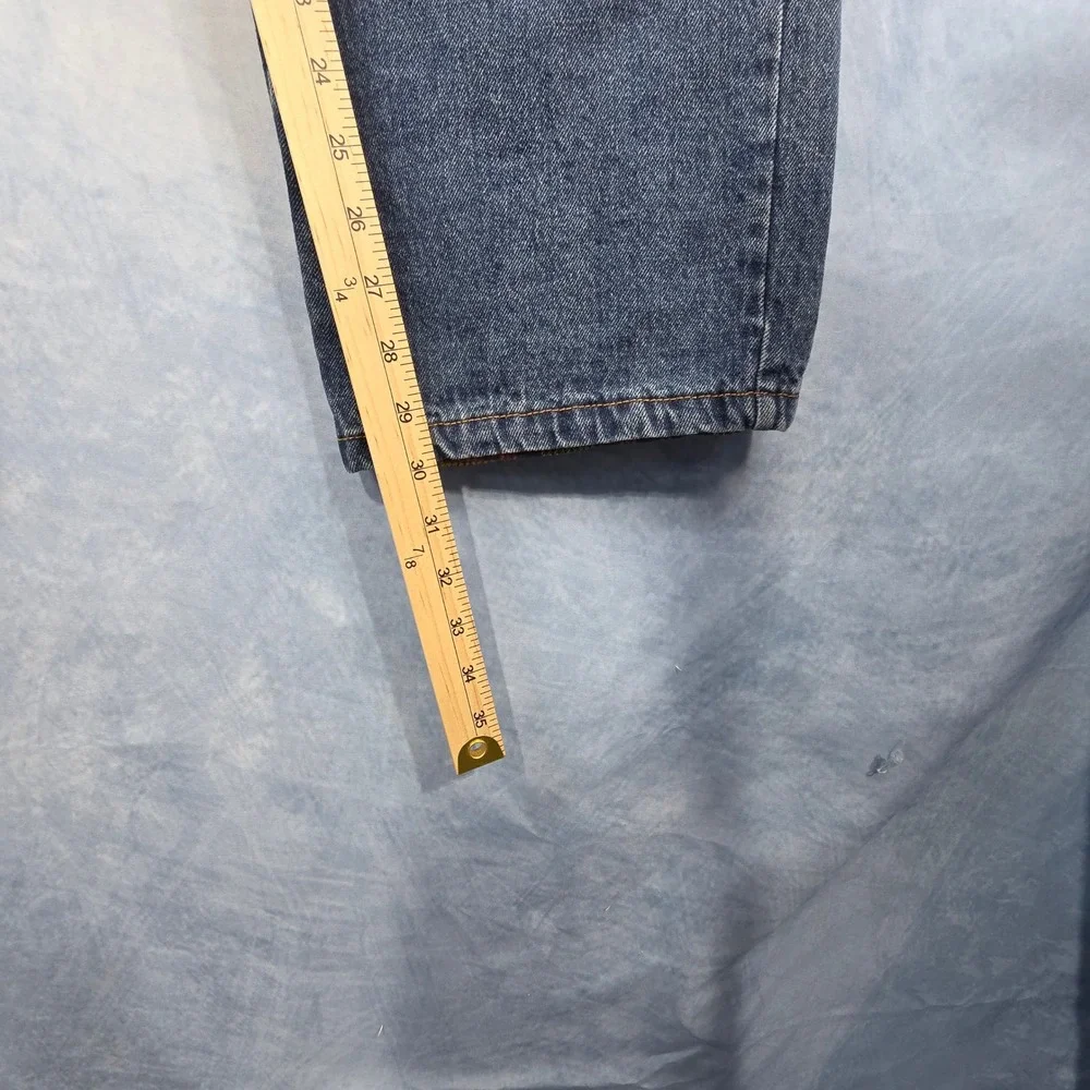 Adventuridge Mens Flannel Lined Jeans 38x32 Medium Wash Blue Denim Plaid Lining